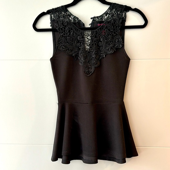 Black peplum top - Picture 1 of 2